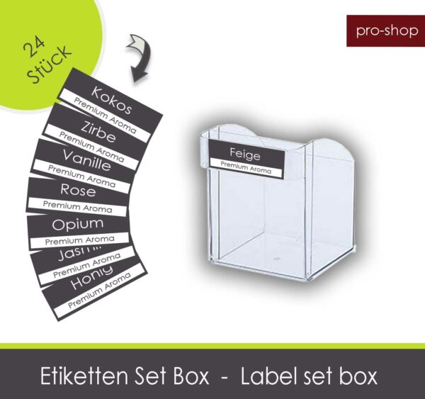 Label Set für WaxSand Kippkasten