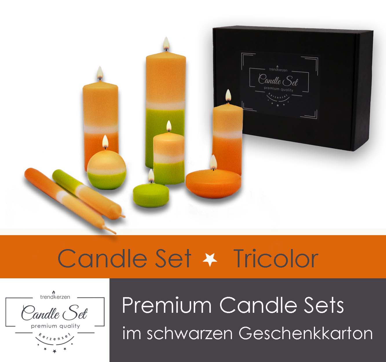 Candle Set Tricolor